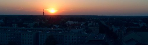 Sonnenuntergang - Blick von der Forster Nikolaikirche nach Westen
