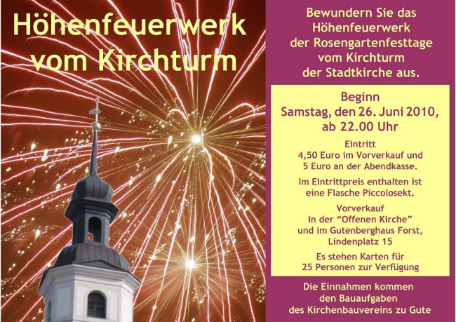 Kirchturmaufstieg zum Feuerwerk - Forster Stadtkirche