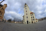 Spielereien mit einem Fischaugenobjektiv - Forster Stadtkirche