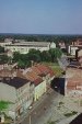 Blick vom Kirchturm in die Mühlenstraße um 1970