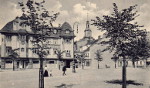 Blick zur Forster Stadtkirche über den heutigen Friedrichplatz um 1910