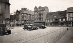 Blick von der Nordseite des Marktes zur Einfahrt Cottbuser Straße um 1935