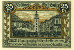 Notgeldschein der Stadt Forst mit Stadtkirche und „Schwarzer Jule“ 1921