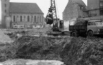 Blick von der Amtstraße auf die Forster Stadtkirche um 1975